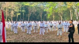 Semarak dan meriah acara Gashuku II Lintas Kyokushin Jatim diikuti sebanyak 800 karateka. Foto: ist