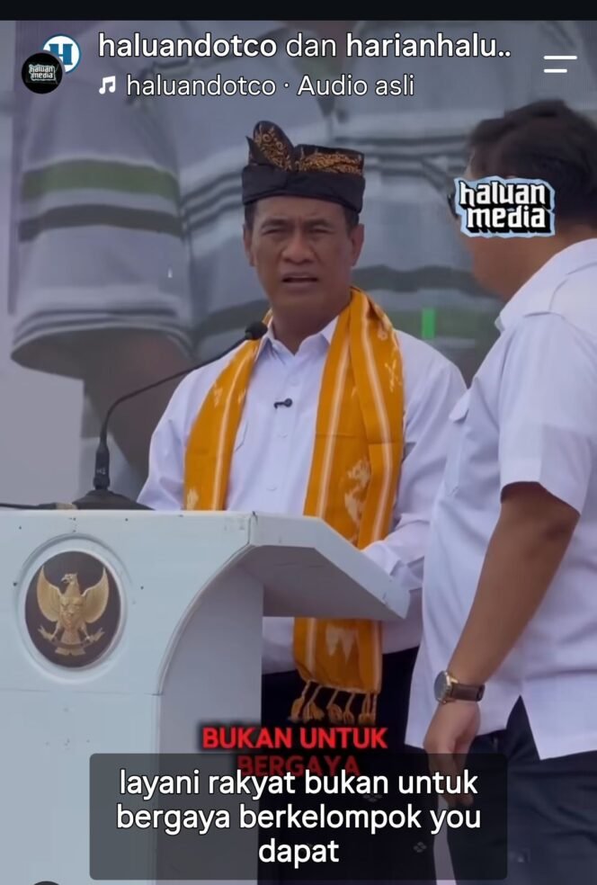 
					Kunjungan kerja Menteri Pertanian, Amran Sulaiman ke kabupaten Banggai, Sulawesi Tengah, menjadi petaka bagi manajet gudang pupuk subsidi. Foto: instagram@haluandotco