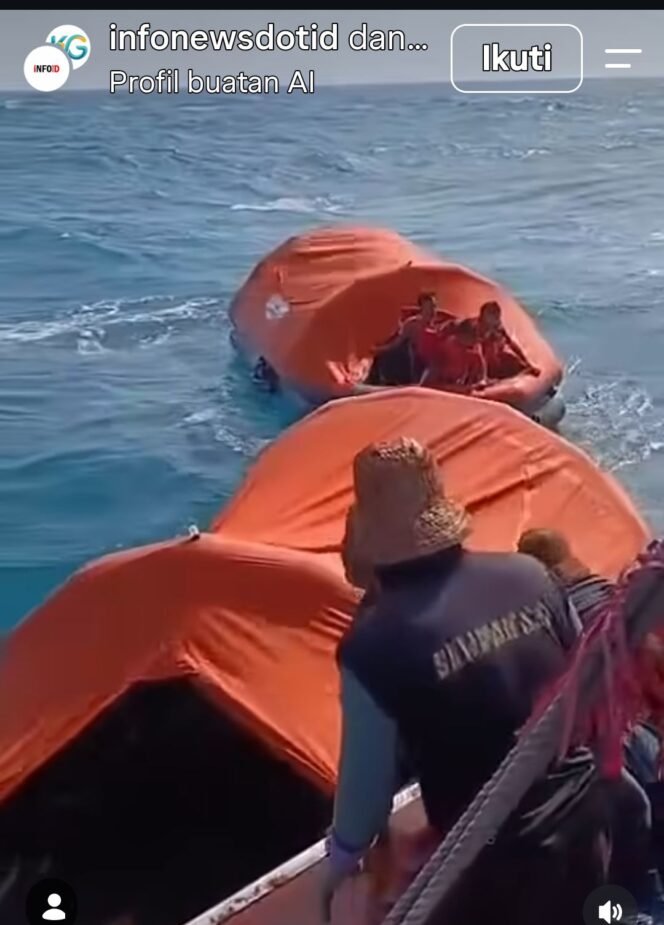 
					Tum SAR dibantu kapal laim dan pukuhan kapal nelayan membantu mengevakuasi korban KM  Virgo 8yang tenggelam di area pantai 80 mil.ke arah Banjarmasing, Minggu dinihari, 13 September 2926. Foto: ist