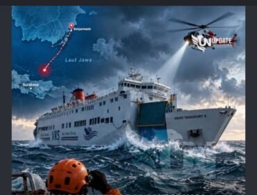 Ilustrasi kecelakaan laut menimpa KM Virgo 8 di perairan 80 mil arah Banjarmasin. Foto: update nusantara
