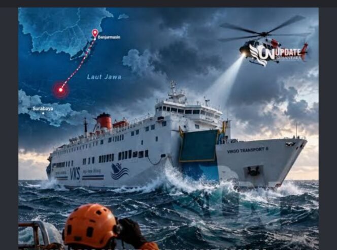 
					Ilustrasi kecelakaan laut menimpa KM Virgo 8 di perairan 80 mil arah Banjarmasin. Foto: update nusantara