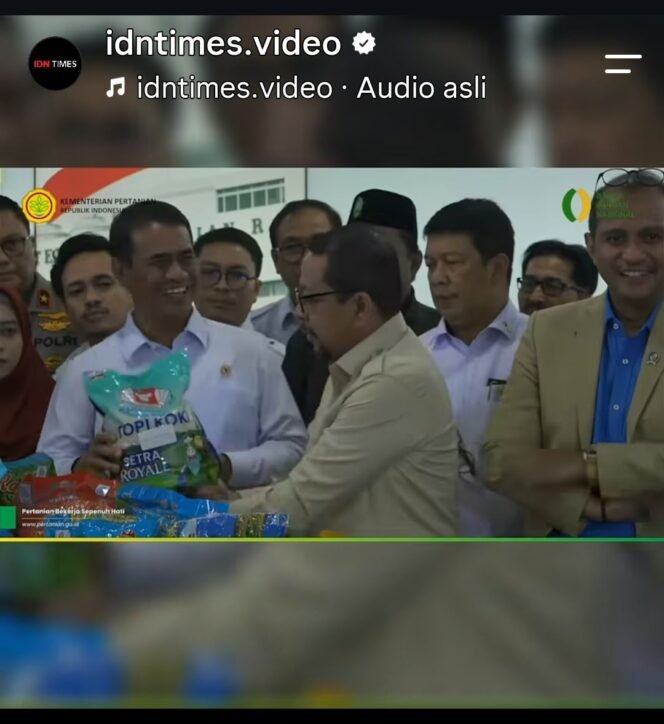 
					Menteri Pertanian dan Pangan Amran Sulaiman menarik 25 merk beras fortifikasi dari pasaran, karena tidak sesuai dengan standar SNI, Selasa, 15 September 2026. Foto: instagram@idntime.video