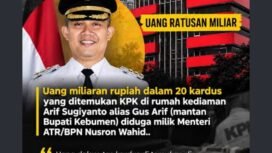 KPK saat meringkus dan menggeledah Aeif Sugiyanto alias Gus Arif, menyatakan uang itu milik menteri Nusron Wahid. Foto: instagram@dialek