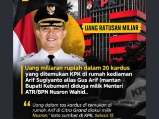 KPK saat meringkus dan menggeledah Aeif Sugiyanto alias Gus Arif, menyatakan uang itu milik menteri Nusron Wahid. Foto: instagram@dialek