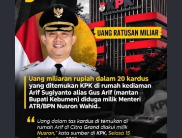 KPK saat meringkus dan menggeledah Aeif Sugiyanto alias Gus Arif, menyatakan uang itu milik menteri Nusron Wahid. Foto: instagram@dialek