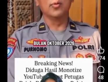 Menghadapi kedatangan dan pemeriksaan petugas pajak, Ipda Purnomo matikan tombol iklan pada akun youtube mililnya. Foto: facebook@zenobi omnivora