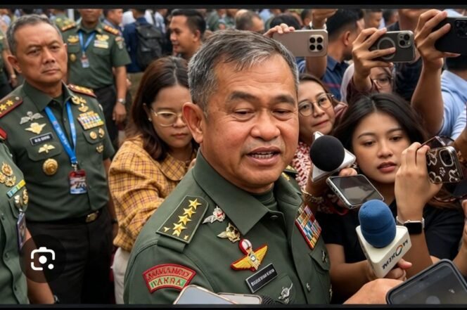 
					Wartawan berhasil doorstop, saat KSAD Jenderal Maruli Simanjuntak berada di Istana Negara, 7 Oktober 2026. Pertanyaan wartawan tentang petugas kepolisian menggerebek rumah dinas perwira tinggi jadi pusat operasi judi online. Foto: ist