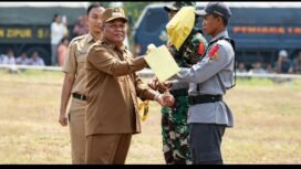 Wakil Bupati Jombang, KH Salmanudin Yazi, membuka program TMMD ke 130 di desa Klitih, Plandaan, Jombang, Selasa, 13 Oktober 2026. Foto: jombangkab.go.id
