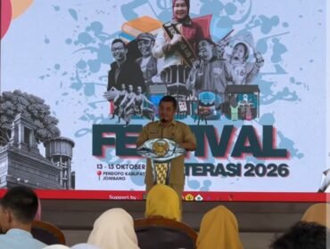 Pembukaan Festival Literasi Jombang 2026, dilaksanakan di pendopo kantor Pemkab Jombang, hingga Kamis 15 Oktober 2026. Foto: ist