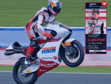 Pebalap muda Indonesia, Veda Ega Pratama raih pole position di ajang babak penyisihan Moto3, di arena Philip Island, Australias. Foto: ist