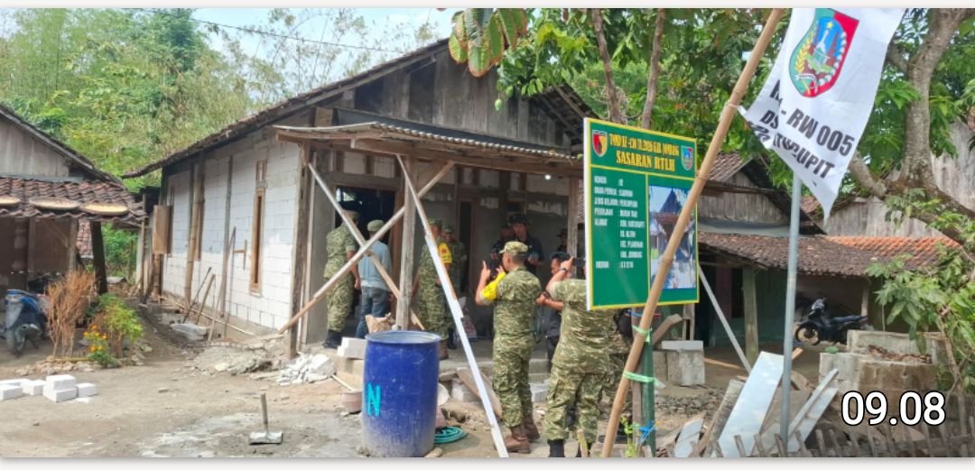 Tim Mabesad Lakukan Kunjungan dan Evaluasi TMMD 130 di Klitih Jombang